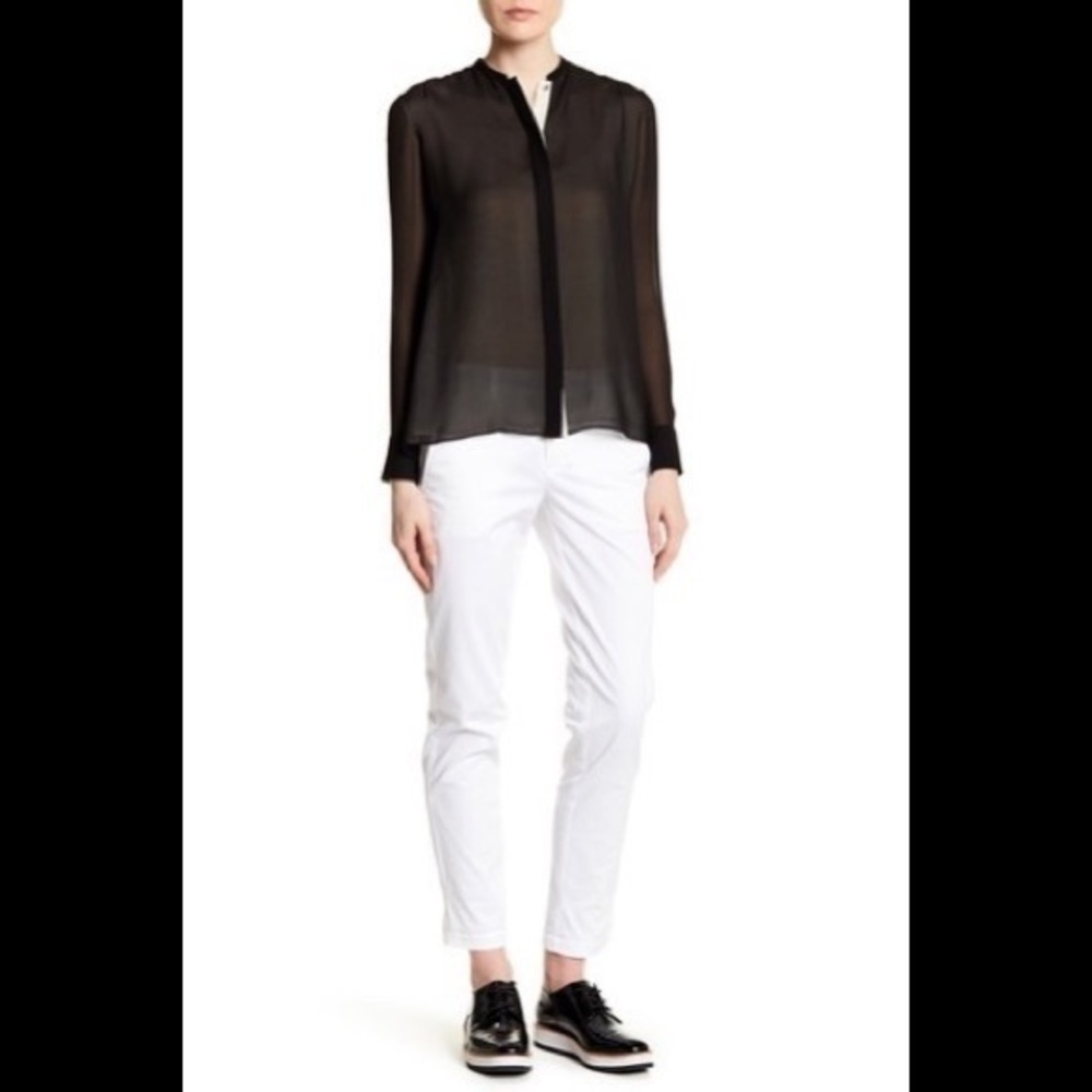 NWT Vince White Cotton Boyfriend Trouser Sz 8